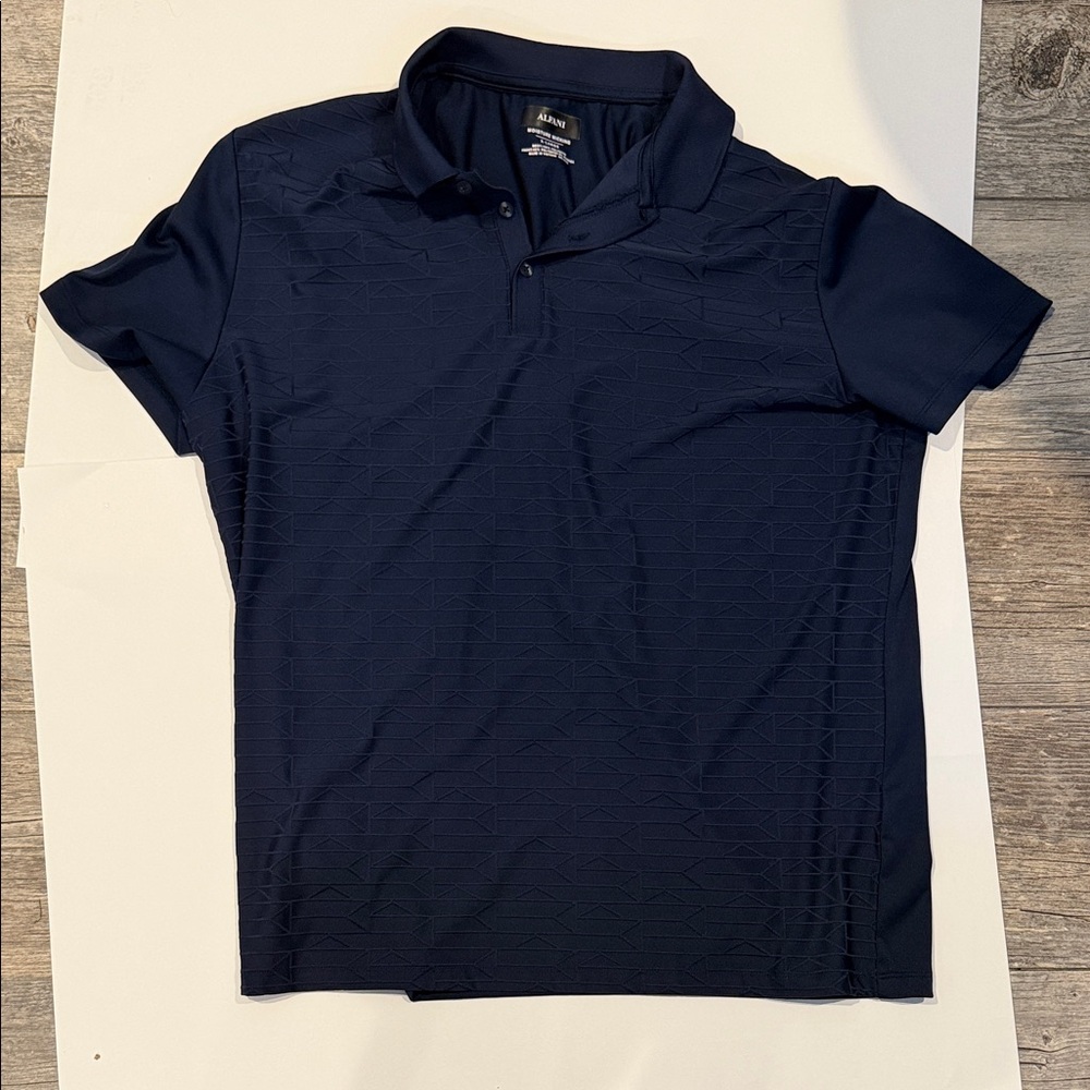 Alfani Dark Blue Moisture Wicking Polo